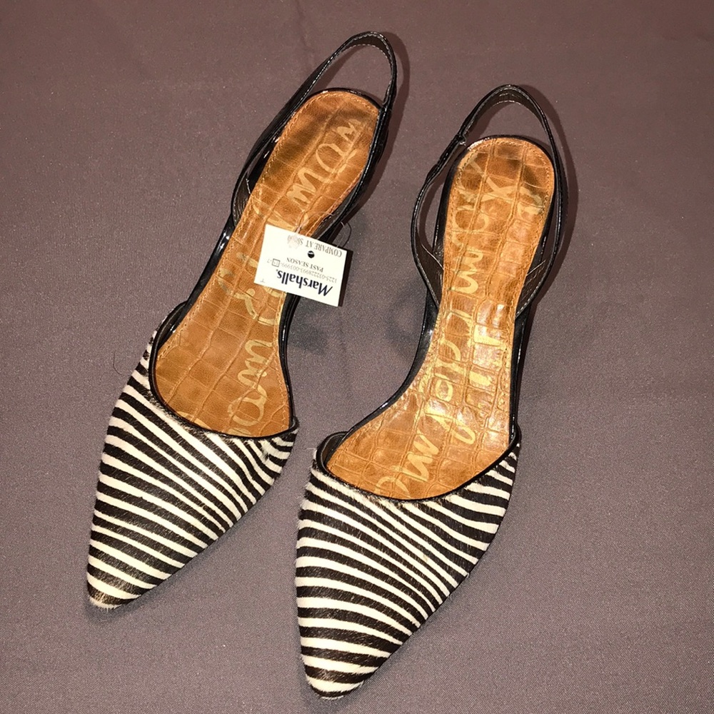 Dyed Calf Fur Heels